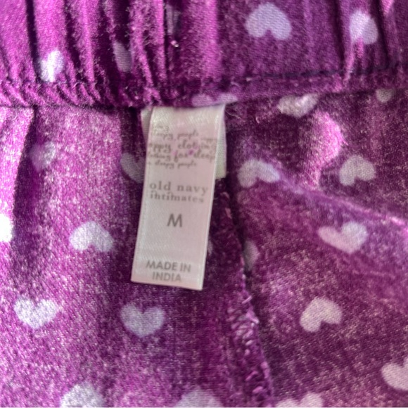 Old Navy Intimates Heart Print Sleep Pajama Pants Purple Sz M - Picture 15 of 16